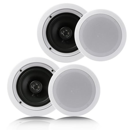 Open Box Pyle 6.5 Inch 200 Watt In Ceiling Wall 2 Way Speaker System Pair
