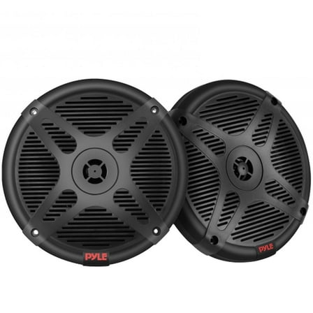 Pyle 6.5 Inch Bluetooth Marine Speakers - 2-way IP-X4 Waterproof and Weather Resistant Outdoor Audio Dual Stereo Sound System with 600 Watt Power and Low Profile Design - 1 Pair (Black)