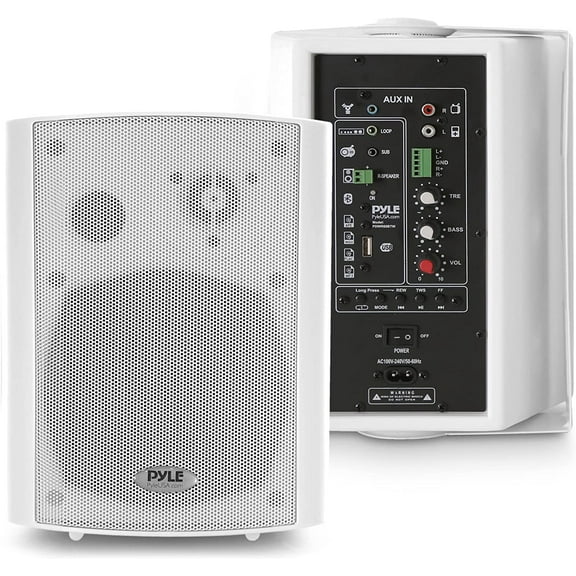 Pyle 6.5'' Wireless BT Streaming Speakers Wall Mountable, 100W MAX W/ 2-Way Full Range Stereo Sound