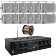thumbnail image 1 of Pyle 6-Channel 750W Bluetooth USB AUX FM Stereo Amplifier Receiver Home Audio System Bundle Combo with 12x 3.5'' 3-Way Weather Proof Silver Mini Box Speakers, 16 Gauge 50 Feet Speaker Wire, 1 of 4
