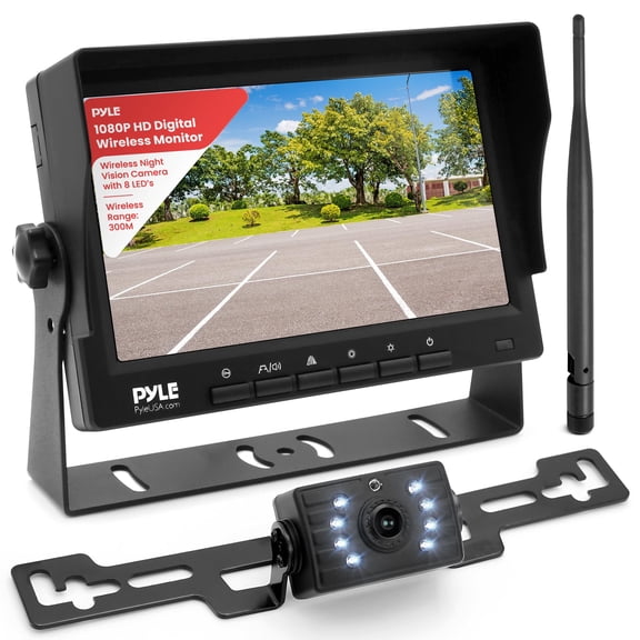 Pyle 7 1080P HD Wireless Backup Camera System, Waterproof Night Vision, Automotive