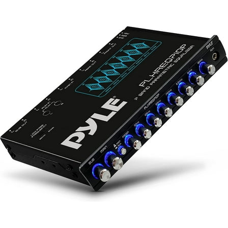 Pyle 7 Band Parametric Equalizer, 7 Volt RMS Pre-Amp Output W/ Subwoofer Gain Control W/ Blue Light