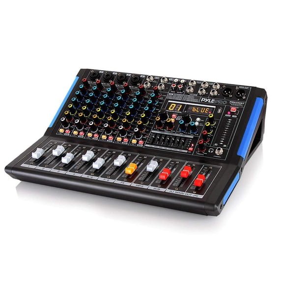 Pyle 8-Channel Bluetooth Studio Audio Mixer - DJ Sound Controller Interface