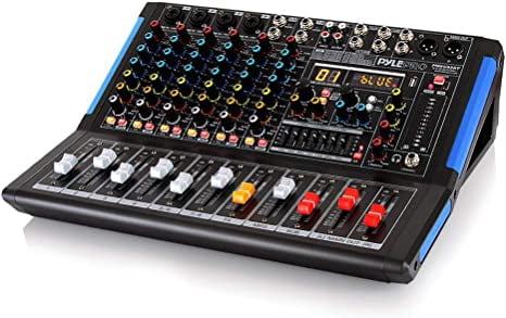 Pyle 8-Channel Bluetooth Studio Audio Mixer - DJ Sound Controller Interface