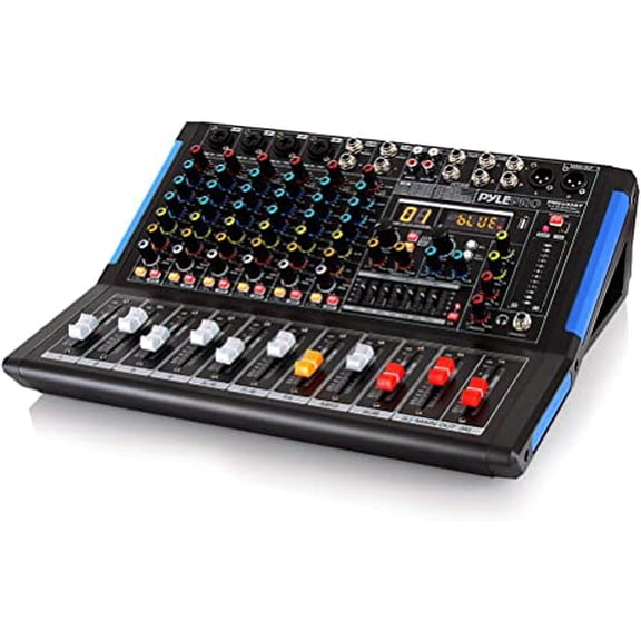 Pyle 8-Channel Bluetooth Studio Audio Mixer - DJ Sound Controller Interface