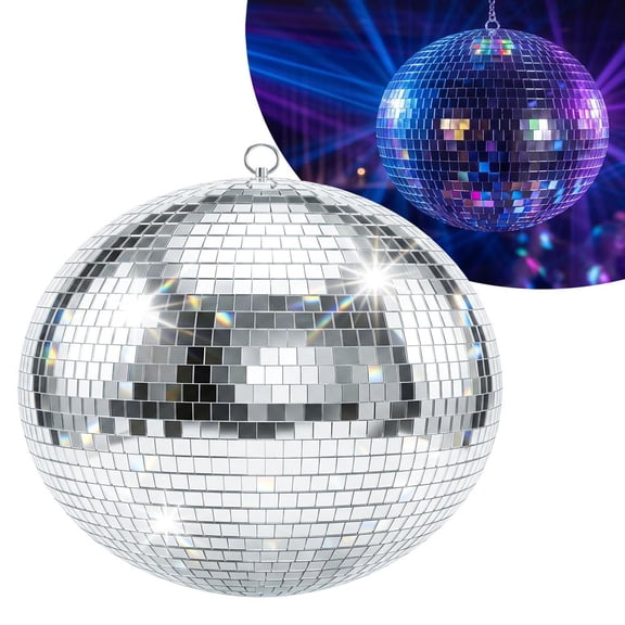 Pyle 8-Inch Hanging Disco Mirror Ball, Reflective Party Decoration for Birthdays, Weddings, Clubs, Dance Parties & Covered Outdoor Events