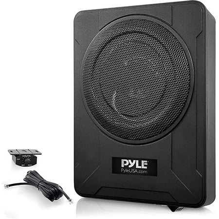 Pyle 8-Inch Low-Profile Amplified Subwoofer System 600 Watt Compact Enclosed Under Seat Car Audio