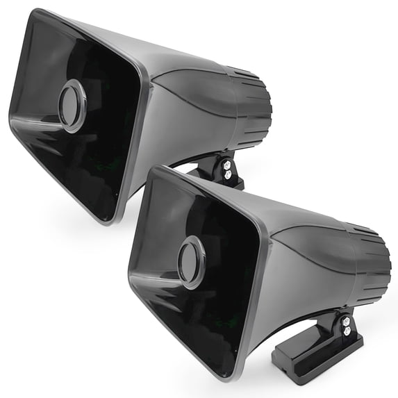 Pyle 8" PA Horn Speaker, Indoor/Outdoor Use, 65W Peak Power, Black, 2 Pack