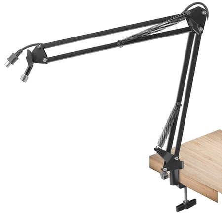 Pyle Adjustable Compact Microphone Boom Stand, Durable Steel for Broadcasting and Studio Use