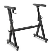 Pyle Adjustable Height Z Style Organ Keyboard Stand with Locking Wheels