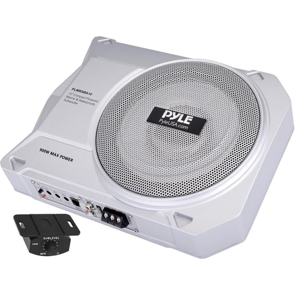 Pyle Amplified Low-Profile 900 Watt Under-Seat Compact Car Subwoofer, 10-Inch