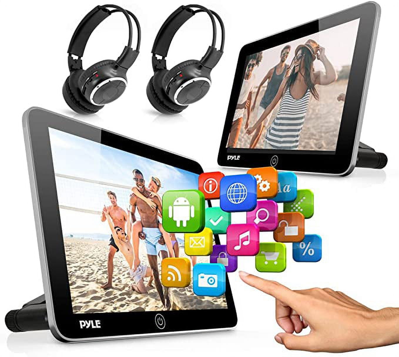 Pyle Android Car Monitor Headrest Touchscreen 10.5 Inch Dual Car Seat