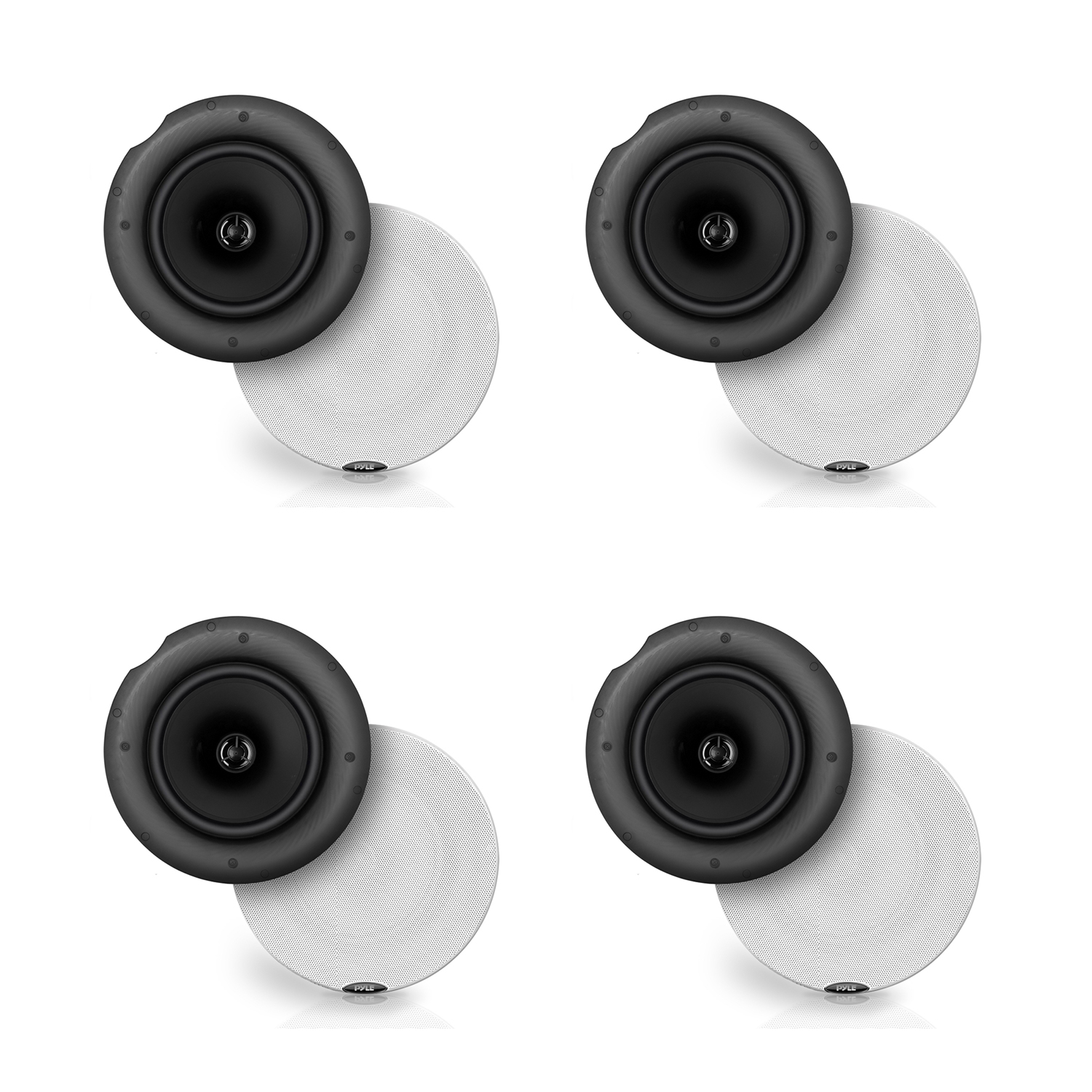 Pyle Audio 6.5" 2 Way Flush Ceiling/Wall Mount Bluetooth Speakers, Pair (4 Pack) - image 1 of 8