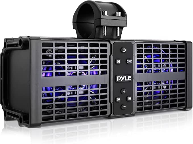 Pyle Audio Powered Marine ATVUTV Sound bar System with Bluetooth 5.0, IPX6 