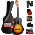thumbnail image 1 of Pyle Beginner Acoustic Guitar Kit, 1/4 Junior Size All Wood Instrument for Kids, Adults, 30" Sunburst Teardrop Matte, 1 of 8