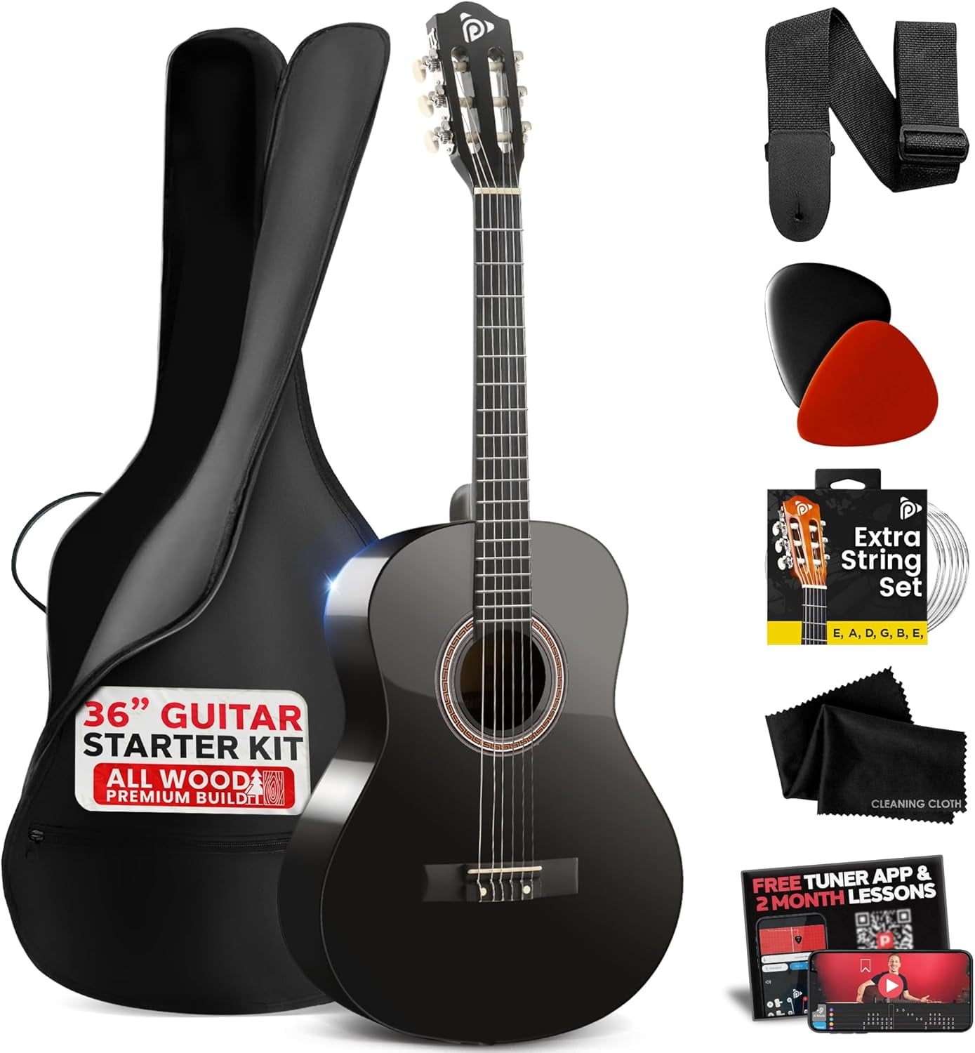 Pyle Beginner Acoustic Guitar Kit