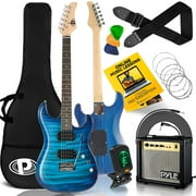 Pyle Beginner Electric Guitar Kit with Amp - Starter Kit Full Size 39" Instrument Package with Humbucker Pickups and Rock Amplifier Starter Set Bundle for Kids All Ages, Youth and Adults