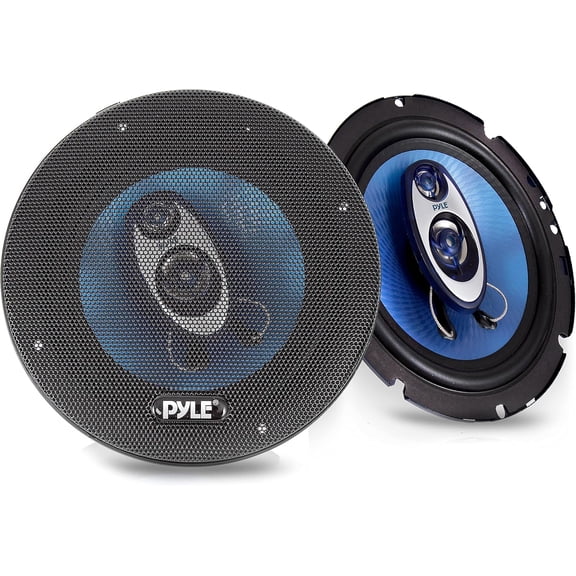 Pyle Blue Label 6.5'' Three Way Car Speakers, 360 Watt Per Pair, Round Shaped