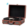 thumbnail image 1 of Pyle Bluetooth 3 Speed Briefcase Style Record Player with Vinyl to MP3, Brown, 1 of 5