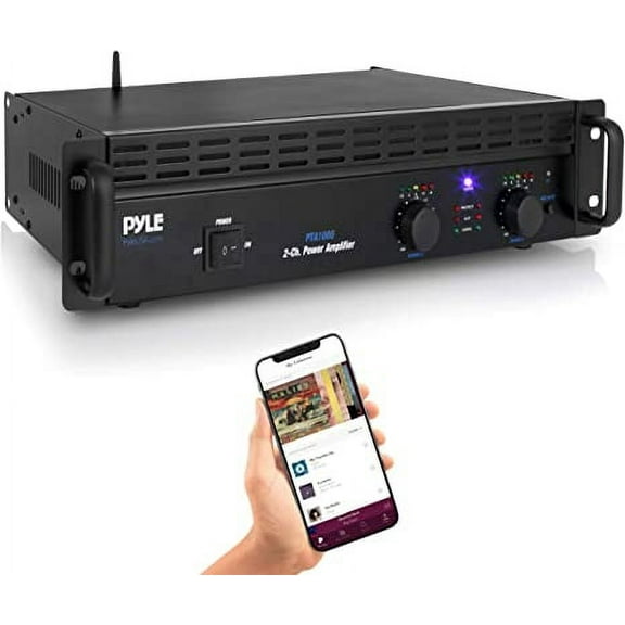 Pyle Bluetooth Audio Power Amplifier for Home Stereo Use, 600 Watts Continuous Power, 2.0 Channel