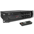 thumbnail image 1 of Pyle Bluetooth Home/PA Mixing Amplifier - Built-in USB Playback,Micro SD Card Reader,with BT/FM/Optical/Coaxial/Mic Inputs & Digital LED Display, 500 Watts, 1 of 3