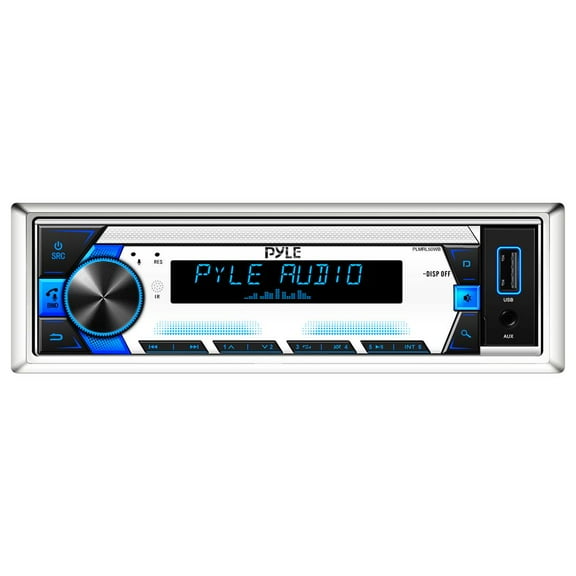 Pyle Bluetooth Stereo Headunit Receiver - In-Dash Single DIN Head Unit Receiver Power Amplifier System w/ Hands-Free Calling, LCD, AM/FM Radio, MP3/USB/AUX - Vehicle Car Bus Truck RV (Black