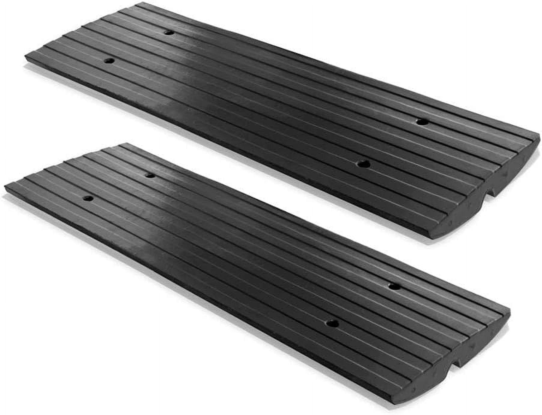 Pyle Car Driveway Curb Ramp Heavy Duty Rubber Threshold Ramp Also