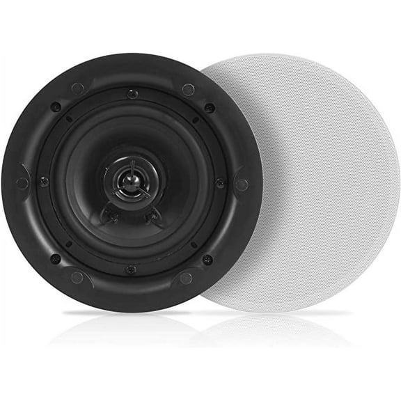 Pyle Ceiling & Wall Mount Speaker 5.25 Dual 2-Way Audio Stereo Subwoofer Sound W/ Tweeter (White)