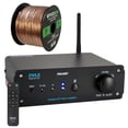 thumbnail image 1 of Pyle Compact 100 Watts Max Power Hi-Fi 2-Channel Bluetooth Audio Stereo Amplifier Receiver System Bundle Combo with 16 AWG Gauge 50 Feet Speaker Wire Cable, 1 of 3