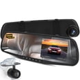 thumbnail image 1 of Pyle Dash Cam Rearview Mirror - 4.3” DVR Monitor Rear View Dual Camera Video Recording System, 1 of 7