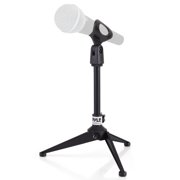 Pyle Desktop Tripod Microphone Stand - Adjustable Height 4.7'' to 8.7'' Inch High W/ Clutch Support