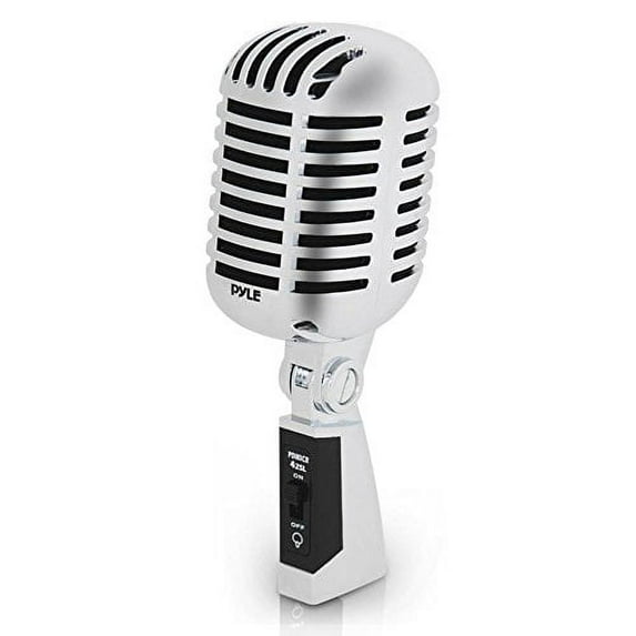 Pyle E3825 Classic Retro Vintage Microphone with XLR Cable, Silver, 2. 2'' x 3. 1'' x 7. 4''
