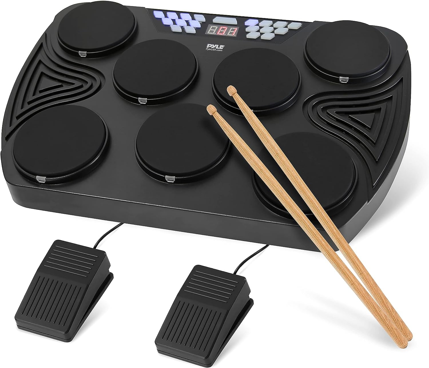 Pyle Electronic Tabletop Drum Machine - Digital Drumming Kit