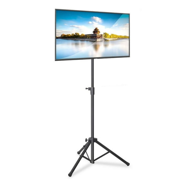 PYLE PTVSTNDPT3215 - Tripod TV Stand - Portable Flat Panel Television & Monitor TV Mount Stand, Height Adjustable (for TVs up to 32)
