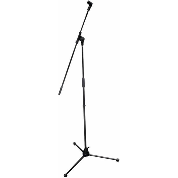 Pyle Foldable Tripod Microphone Stand - Universal Mic Mount and Height Adjustable from 37.5'' to 65.0'' Inch High w/Extending Telescoping Boom Arm Up to 28.0'' - Knob Tension Lock Mechanism PMKS3
