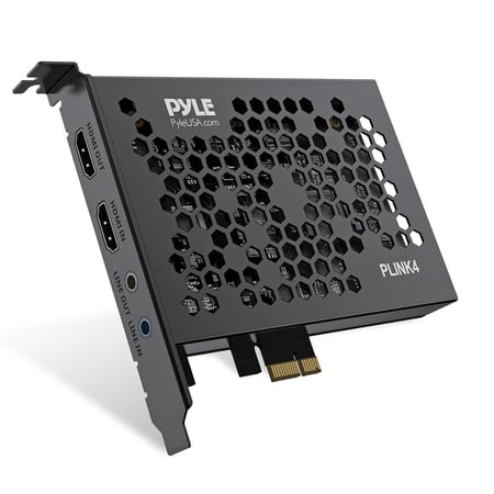 Pyle HDMI Video Capture Card - PCI-E Gen2, PC and 4K HDMI-to-USB Audio-Video Recording with Line In and Out via DSLR Camcorder Action Cam