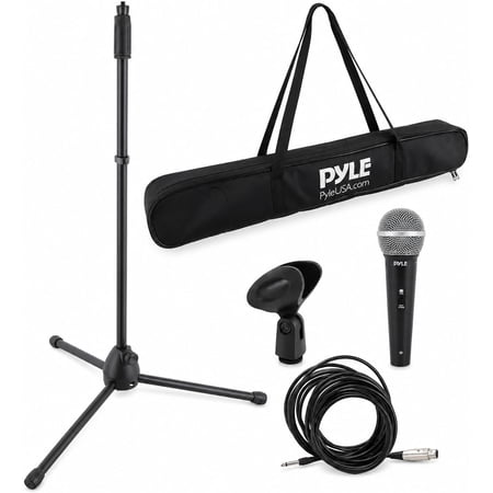 Pyle PDMIC88ST - Dynamic Micro Kit - Pro Mic Kit with Micro Stand, Carrying Bag, and Cable