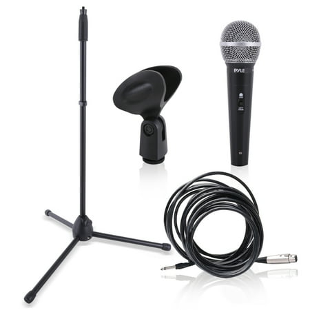 Pyle PDMIC88ST - Dynamic Micro Kit - Pro Mic Kit with Micro Stand, Carrying Bag, and Cable