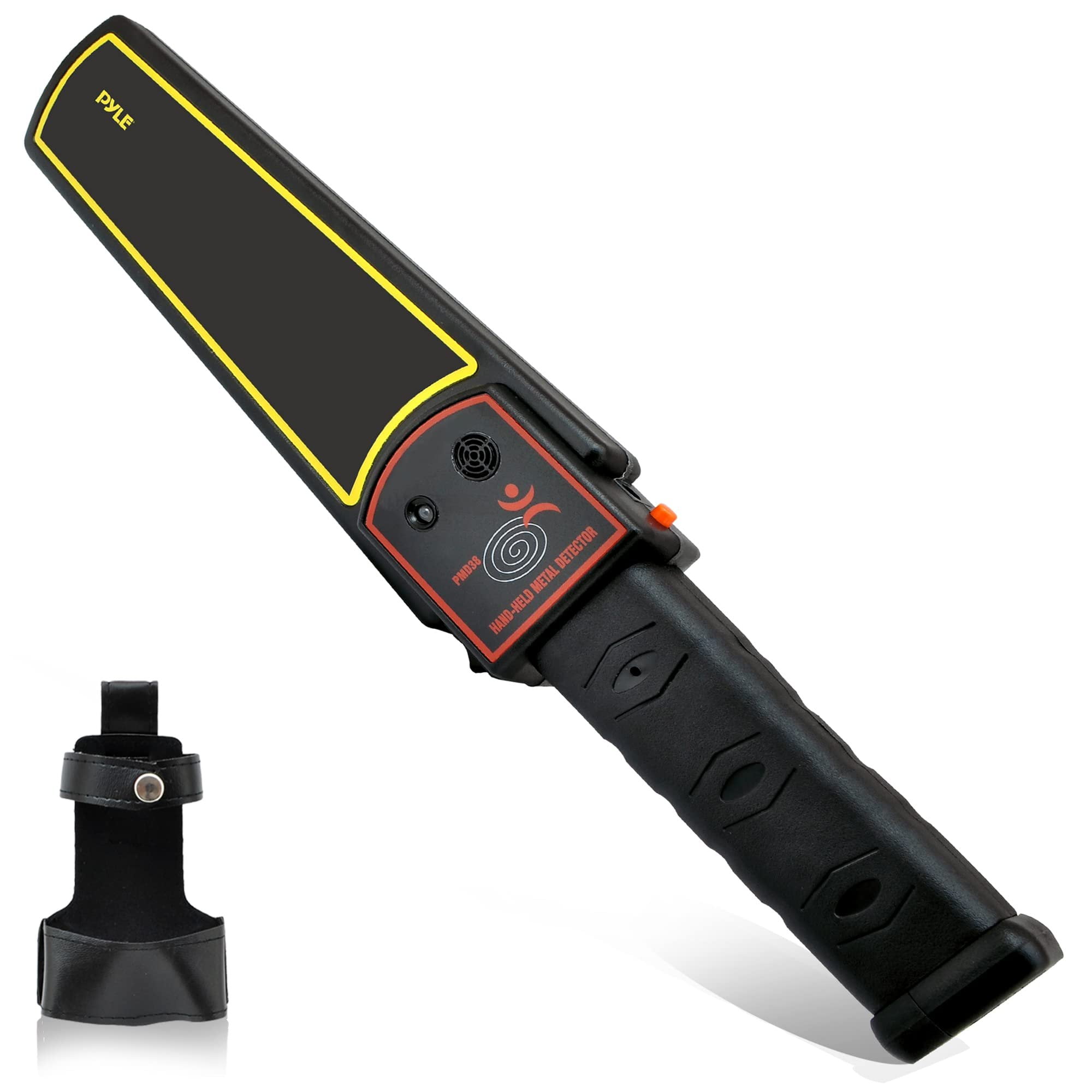Pyle Handheld Metal Detector Security Wand - Portable Battery Operated Super Security Scanner w/ Adjustable Sensitivity, Sound Vibration Alerts, Detects Weapons, Knives and Other Metal Objects PMD38
