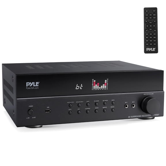 Pyle Bluetooth Home Theater Receiver Hi Fi Stereo System - 7.2 Channel Surround Sound Amplifier Entertainment System with ARC Support, MP3/USB/DAC/FM Radio, PMPO: 1200MAX - PT885BT
