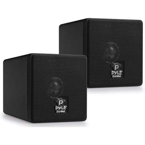 Pyle Home 3" 100-watt Mini-cube Bookshelf Speakers (black)