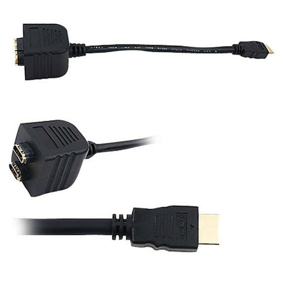 Pyle Home HDMI Video Splitter Adapter Cable - HDMI 19-Pin Male to 2x W/ 24K Gold-Plated Connectors
