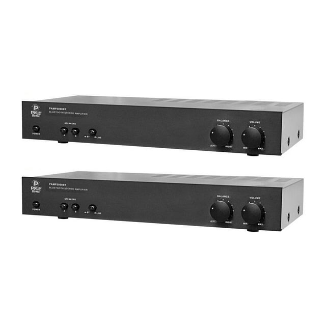 Pyle Home PAMP2000BT 240W Bluetooth Wireless Stereo Amplifier Receiver (2 Pack)