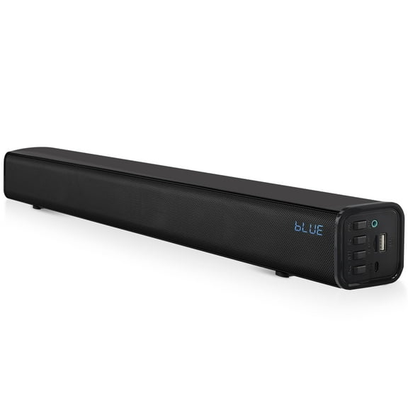 Pyle Home Theater Soundbar Speaker w/Bluetooth - Wave Base Streaming Tabletop Stand Mount TV Digital System with AUX/USB Port/Micro SD Input, Extended Bass Performance, Full Range Sound Reproduction
