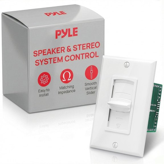 Pyle In Wall Home Audio Smart Speakers Stereo Controller Selector Switch Pod Box WHITE/BLUE