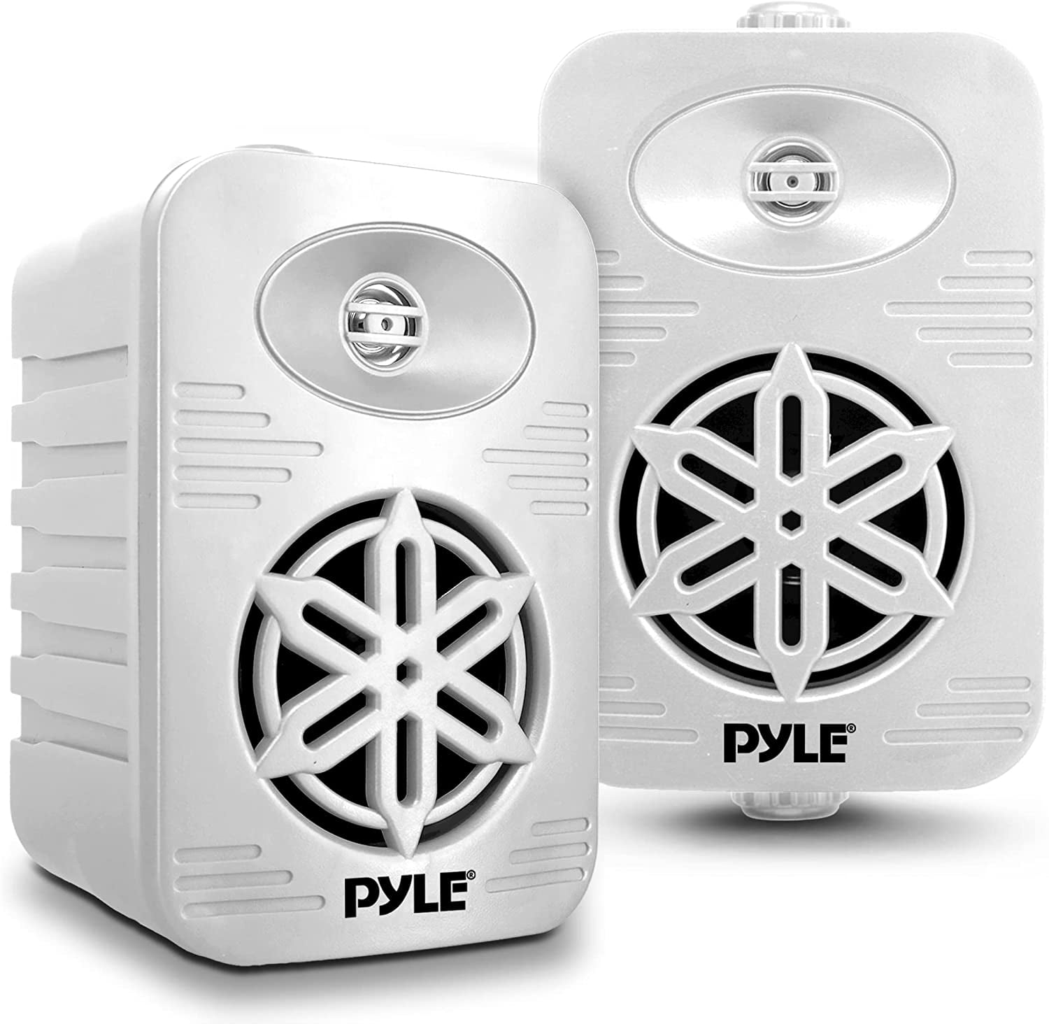 Pyle Indoor Outdoor Speaker Pair 300 Watt Dual Waterproof 4" 2-Way Full Range Speaker System, White