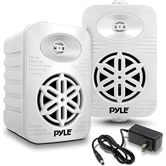 Pyle Indoor Outdoor Speakers Pair - 500 Watt Dual Waterproof 5.25” 2-Way Full Range Speaker White