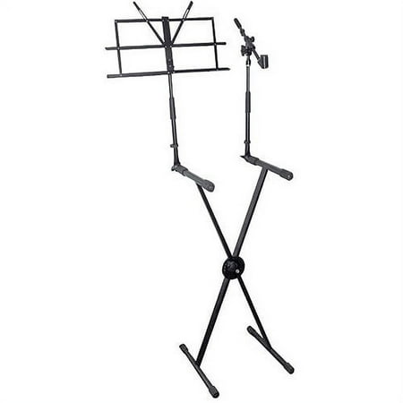 Keyboard Stand with Music Stand and Microphone Boom
