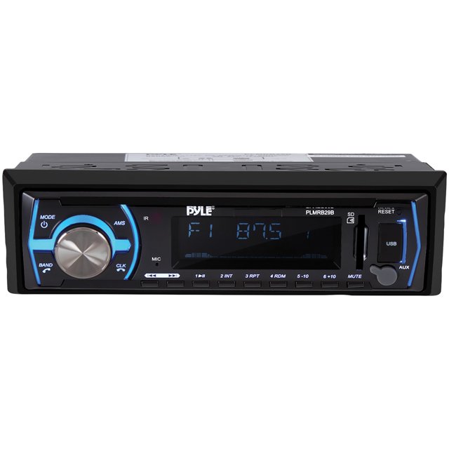 Pyle Marine Bluetooth Stereo Radio 12v Single DIN Style Boat In dash