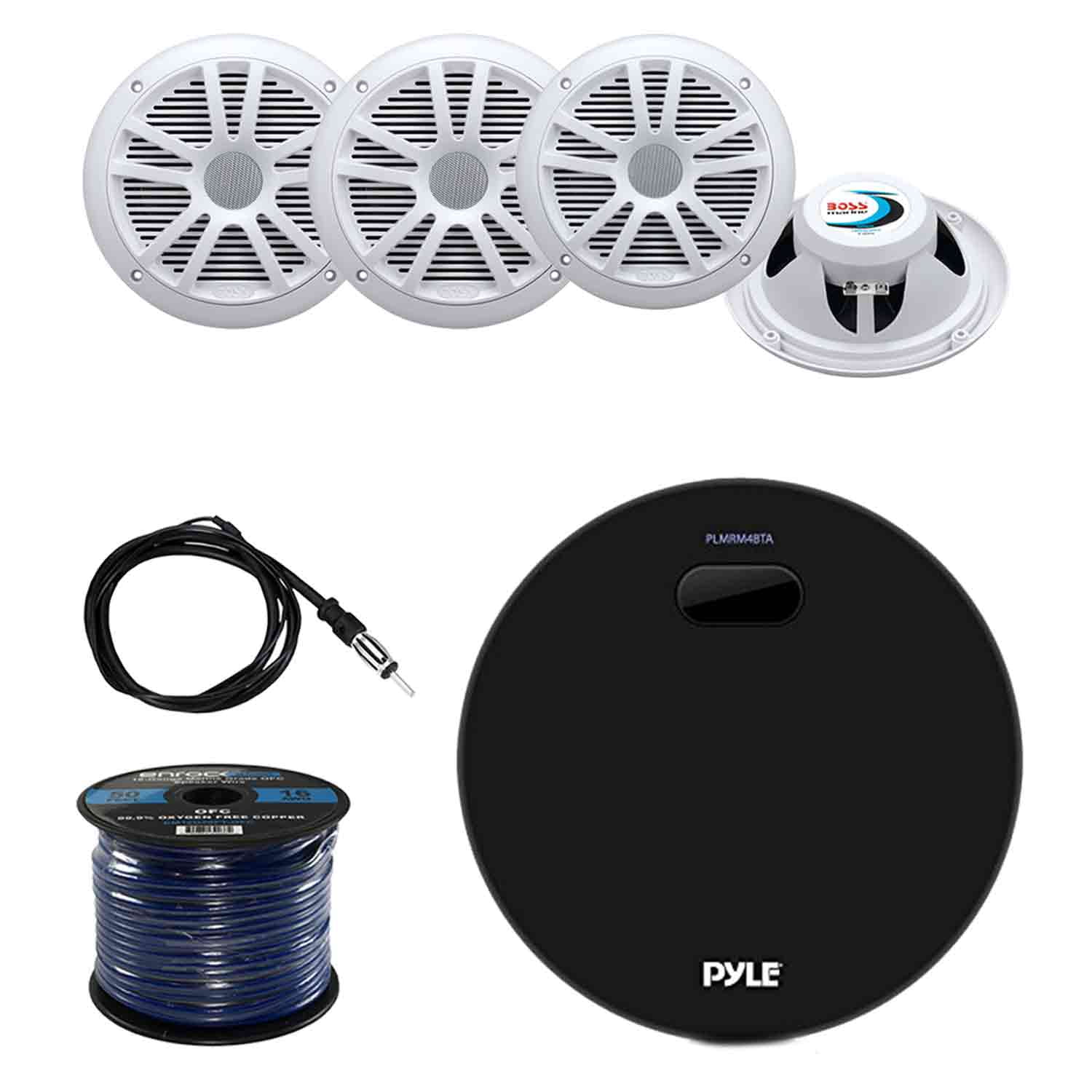 Pyle Marine Bluetooth Water Resistant Amplifier Receiver with Boss